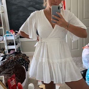 Princess Polly white wrap dress